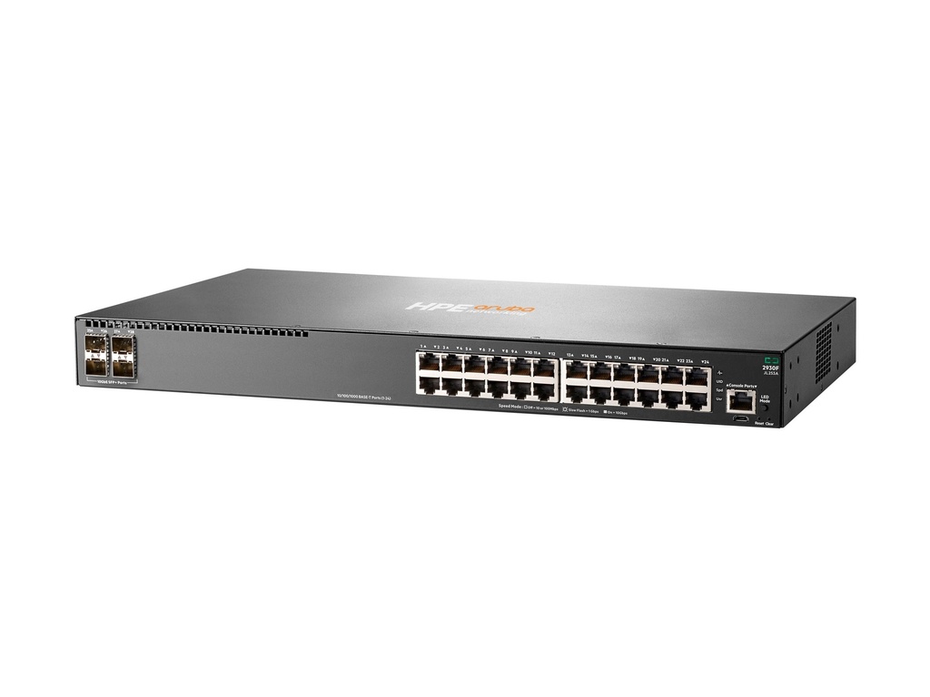 HPE Aruba 2930F 24G 4SFP+ - Switch - L3 - managed - 24 x 10/100/1000 + 4 x 1 Gigabit/10 Gigabit SFP+ (Uplink)