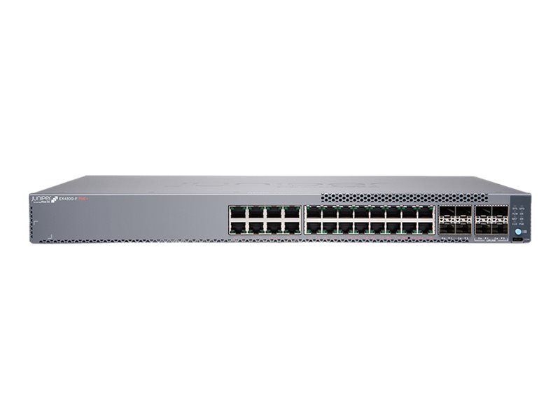 Juniper EX Series EX4100-F-24P - Switch - L3 - managed - 24 x 10/100/1000Base-T + 4 x 10 Gigabit (Uplink)