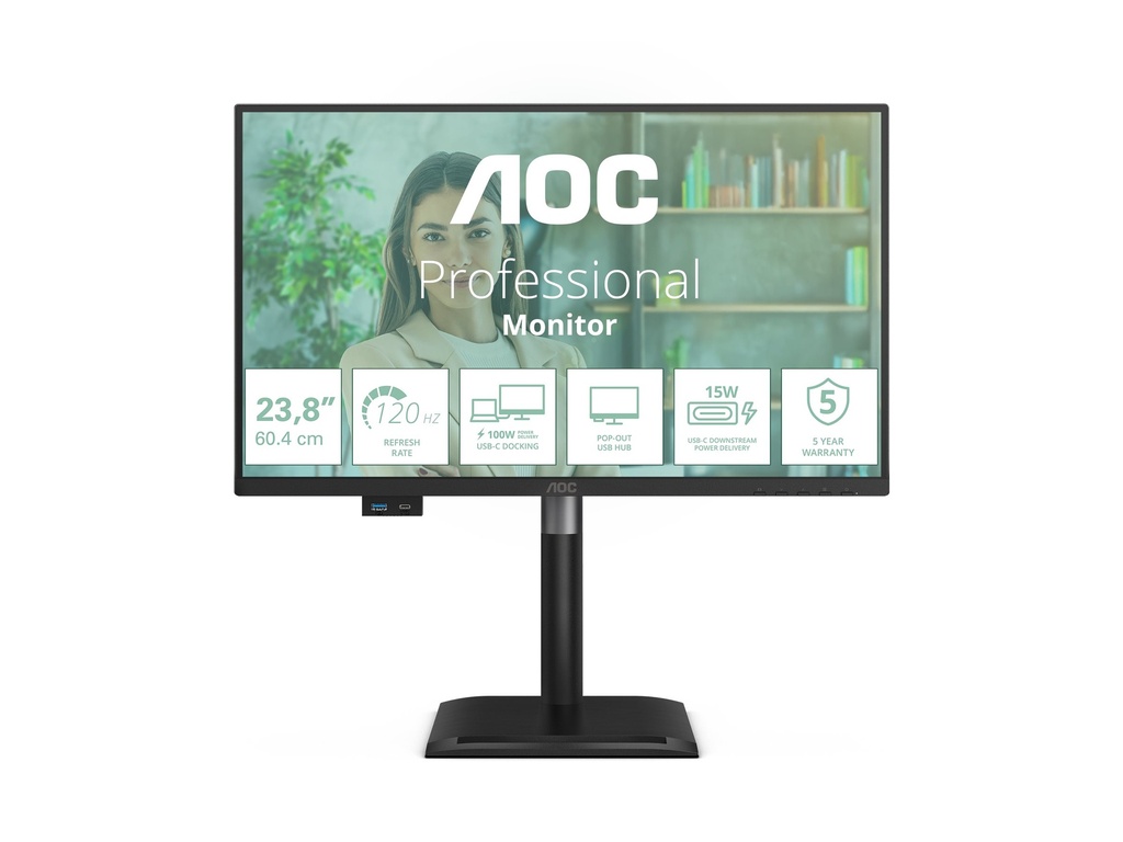 AOC Pro-line 24P4CV - P4 Series - LED-Monitor - USB - 61 cm (24")