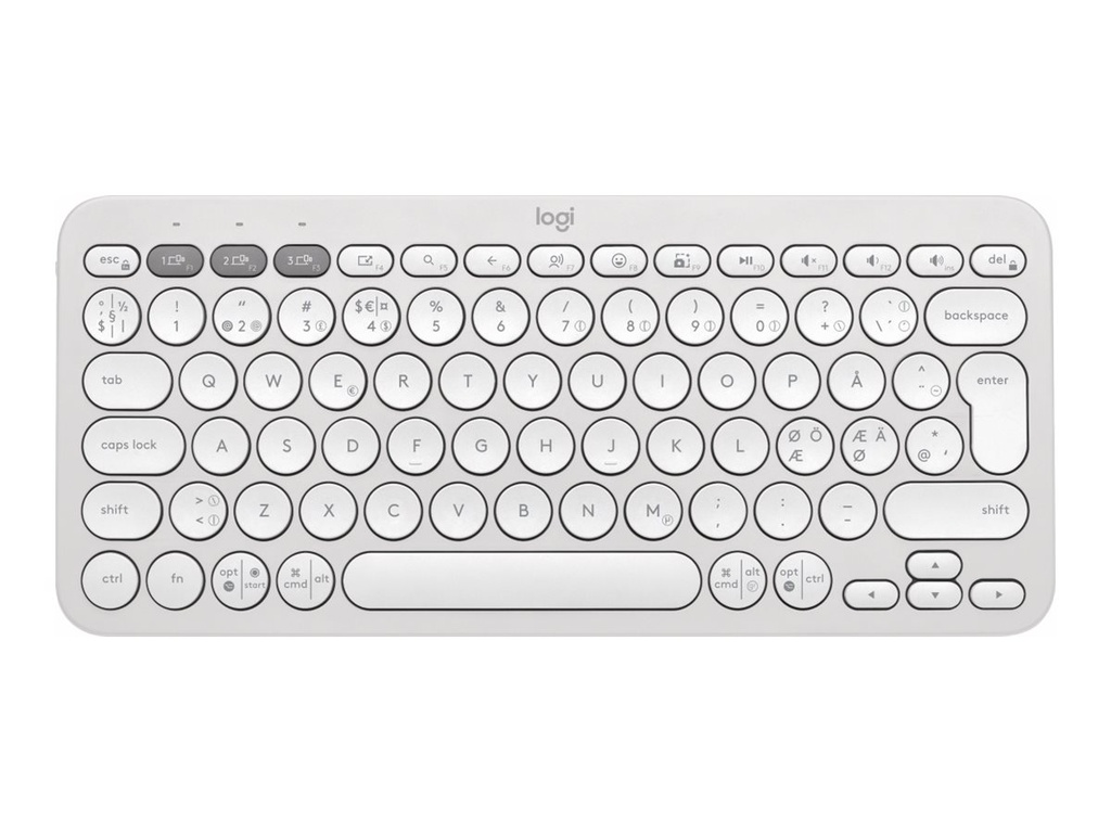Logitech Pebble Keys 2 K380s - Tastatur - kabellos - Bluetooth LE - QWERTY - Nordisch (Dänisch/Finnisch/Norwegisch/Schwedisch)