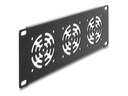 Delock Rackabdeckung - für 3 Lüfter, 60 x 60 mm - Dunkelgrau - 2U - 25.4 cm (10")
