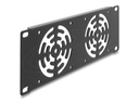 Delock Rackabdeckung - für 2 Lüfter, 80 x 80 mm - Dunkelgrau - 2U - 25.4 cm (10")