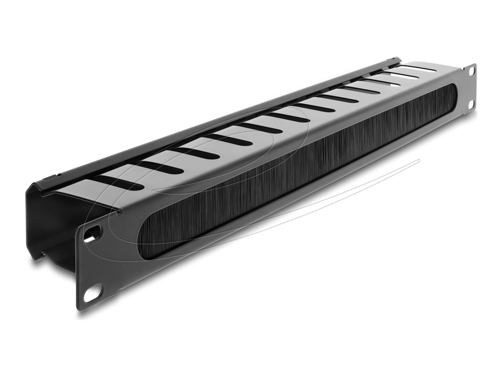 [67628] Delock Verlegetafel für Rack-Kabelmanagement - mit Bürste - Schwarz - 1U - 48.3 cm (19")