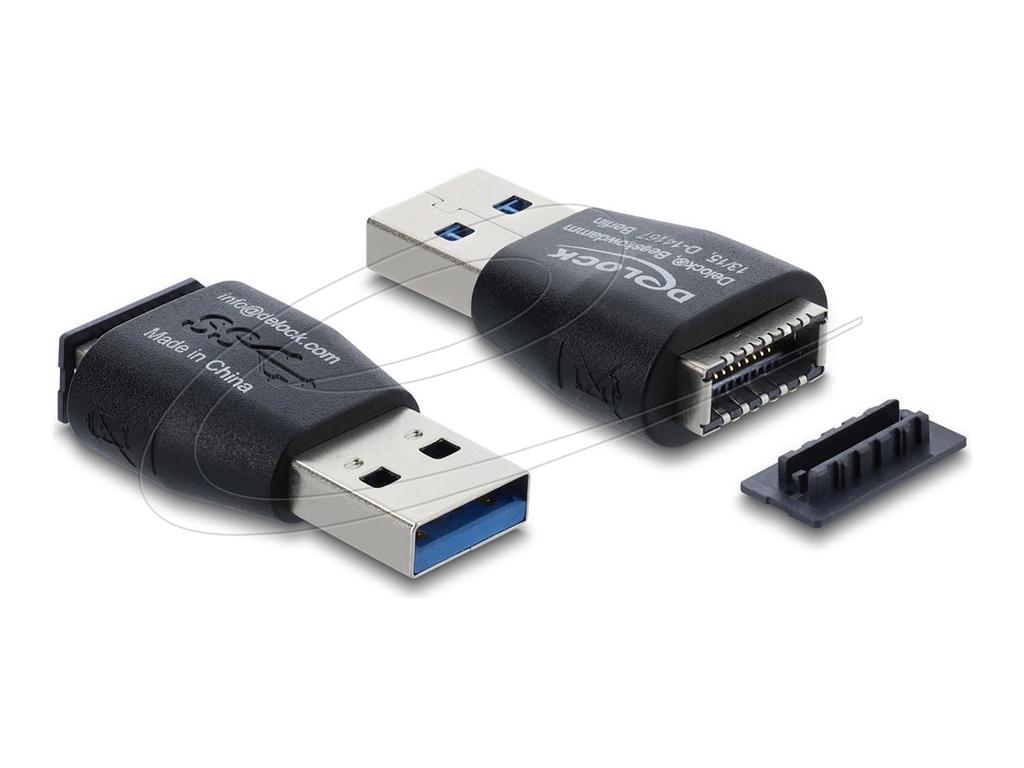 Delock Adapter USB 10 Gbps Typ-A Stecker zu 10 Typ-E Key A - Adapter