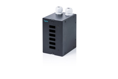 DIGITUS LWL Hutschienen verteiler, 6 Port, SC DX/LC Quad, Schwarz