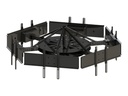 Peerless AV Multi-Display DST942-6 - Befestigungskit (Adapterplatte, Befestigungsteile, 6 Teleskoparme, Montagenabe)