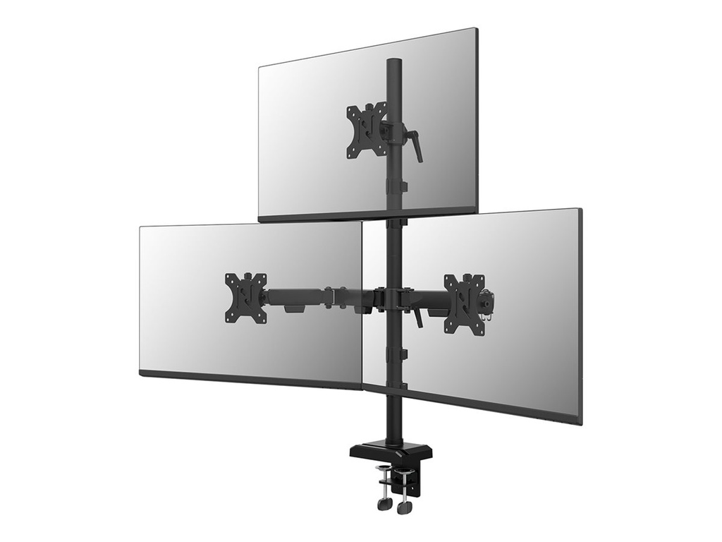 [DS60-600BL2-1] Neomounts Befestigungskit (Monitorarm, Kabeldurchführungsklemme) - Voll beweglich - für 3 Monitore - Stahl - Schwarz - Bildschirmgröße: 25.4-81.3 cm (10"-32")