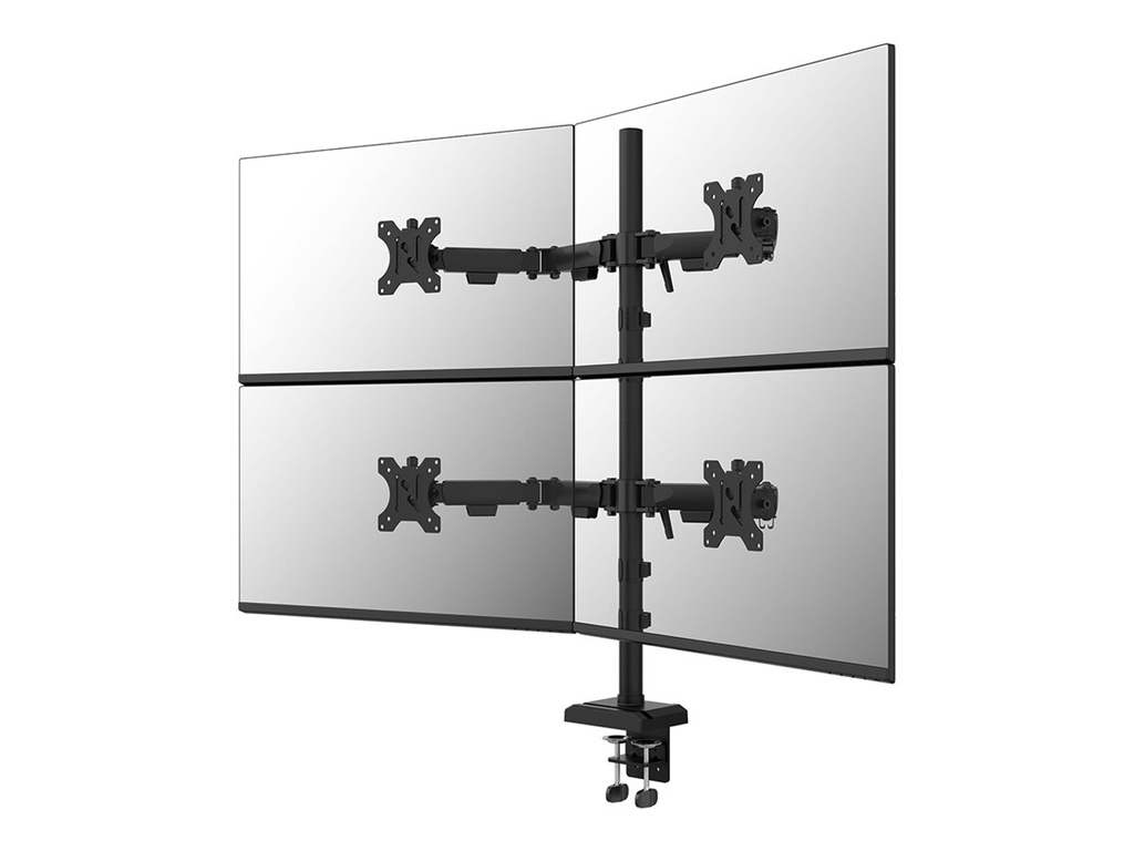 [DS60-600BL2-2] Neomounts Befestigungskit (Monitorarm, Kabeldurchführungsklemme) - Voll beweglich - für 4 Monitore - Stahl - Schwarz - Bildschirmgröße: 25.4-81.3 cm (10"-32")