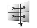 Neomounts Befestigungskit (Monitorarm, Kabeldurchführungsklemme) - Voll beweglich - für 4 Monitore - Stahl - Schwarz - Bildschirmgröße: 25.4-81.3 cm (10"-32")
