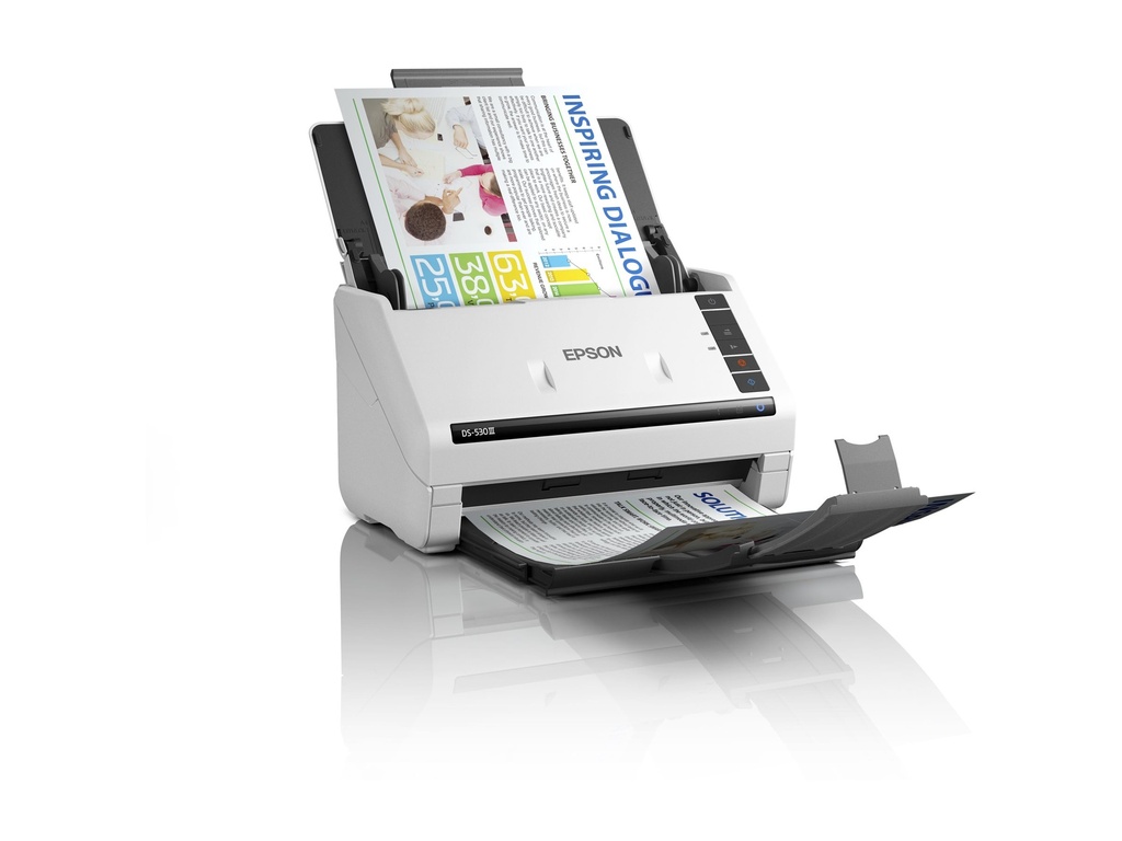 [B11B286401] Epson WorkForce DS-530III - Dokumentenscanner - Duplex - A4 - 600 dpi x 600 dpi - bis zu 40 Seiten/Min. (einfarbig)