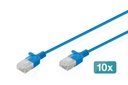 DIGITUS CAT 6 U-UTP Slim Patchkabel, 3 m, Blau, 10 Stück