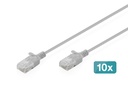 DIGITUS CAT 6 U-UTP Slim Patchkabel, 1,5 m, Grau, 10 Stück