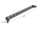Delock Kabelführungsplatte für Schaltschrank - L-förmig, 50 mm, mit Kabelbinderbefestigung - Schwarz - 0.5U - 48.3 cm (19")