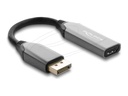 Delock Videoadapter - DisplayPort männlich zu HDMI weiblich - 10 cm - Schwarz, Grau - aktiv, 8K60Hz (7680 x 4320)