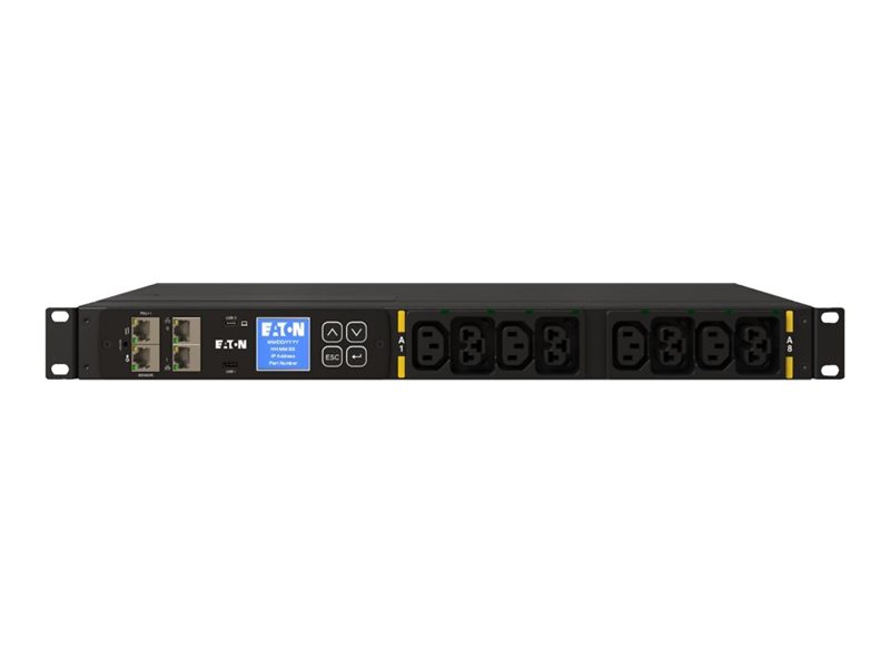 Eaton G4 - Stromverteilungseinheit (Rack - einbaufähig) - mit Schaltung - Wechselstrom 200-240 V - 3.7 kW - 1-phasig - Ethernet 10/100/1000, serial - Eingabe, Eingang IEC 60320 C20 16A - Ausgangsanschlüsse: 8 (4 x IEC 60320 C13, 4 x IEC 60320 C39)