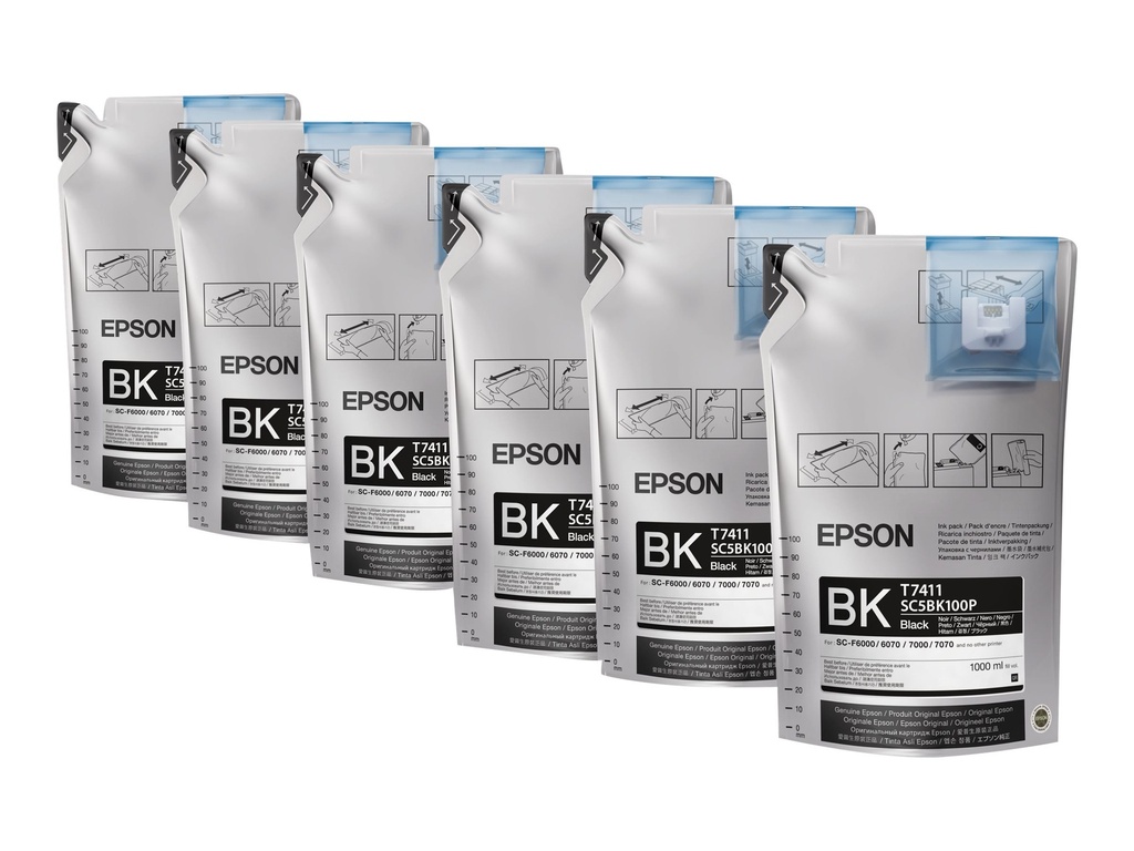 [C13T741100] Epson T7411 - 6er-Pack - 1 L - Schwarz - original