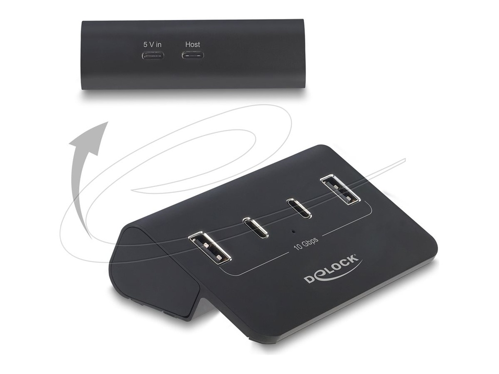 [64259] Delock Hub - 10 Gbps - 2 x USB-C 3.2 Gen 2 + 2 x USB-A 3.2 Gen 2