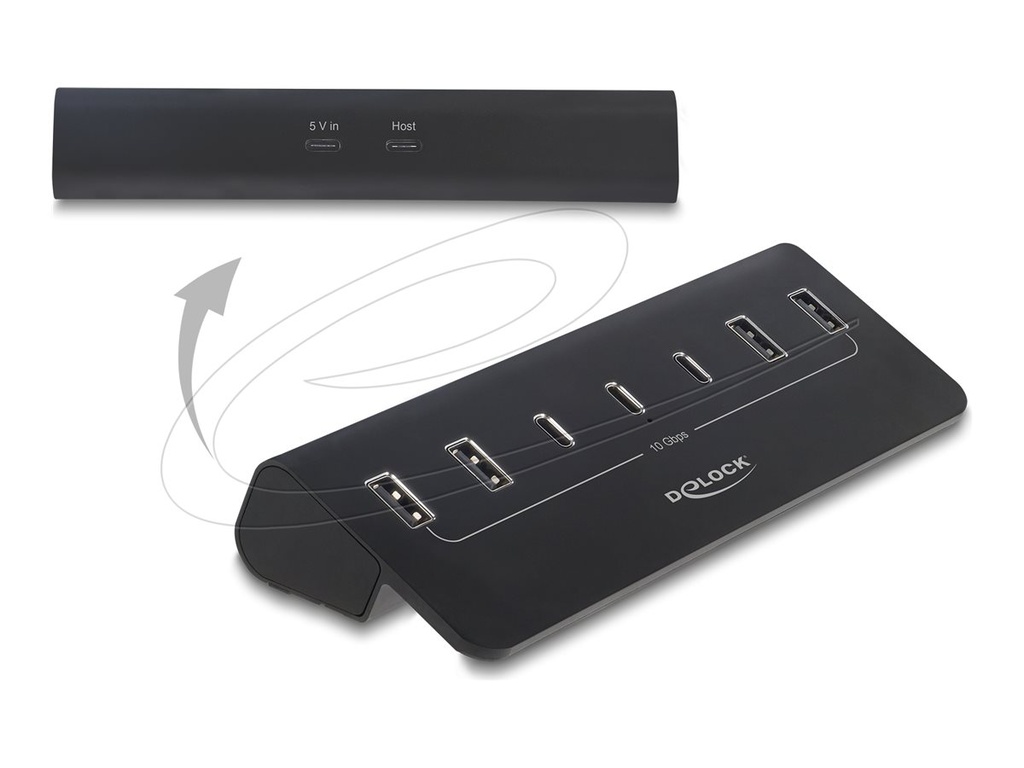 Delock Hub - 10 Gbps - 3 x USB-C 3.2 Gen 2 + 4 x USB-A 3.2 Gen 2