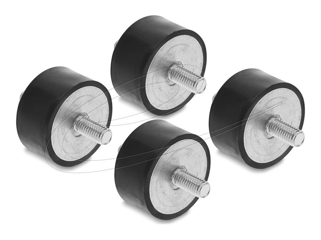 [60817] Delock Vibrationsdämpfer - 2 externe Gewinde - Schwarz (Packung mit 4)
