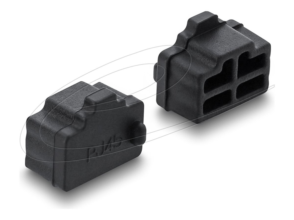 [87547] Delock Staubschutz f. RJ45 Buchse Silikon 10 St. schwarz