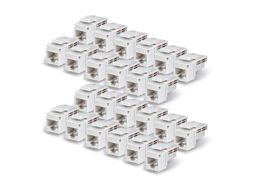 [C6KEY110WHE24PK] StarTech.com Cat6 Keystone Jack 24-Pack 90-Deg 110 - Netzwerk - CAT 6 - Kabel - Netzwerk