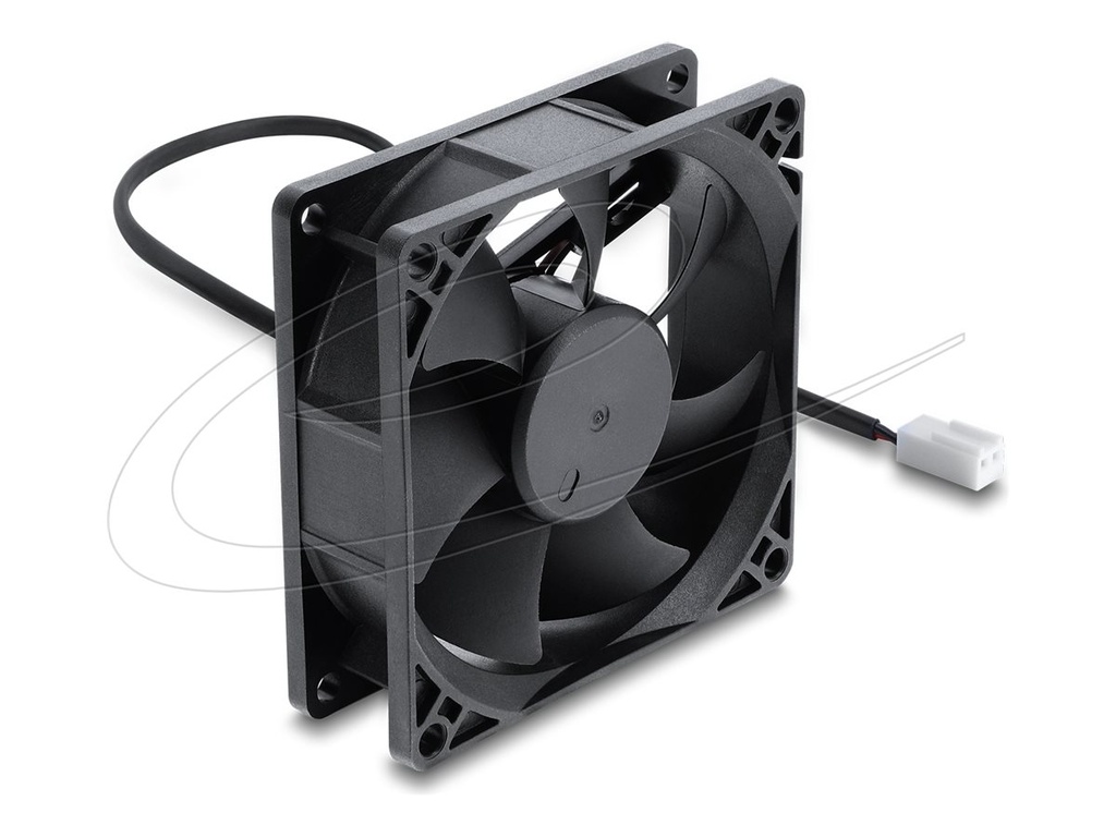 Delock Axiallüfter DC 80 x 80 25 mm mit Lüfteranschluss schwarz - Gehäuse-Lüfter