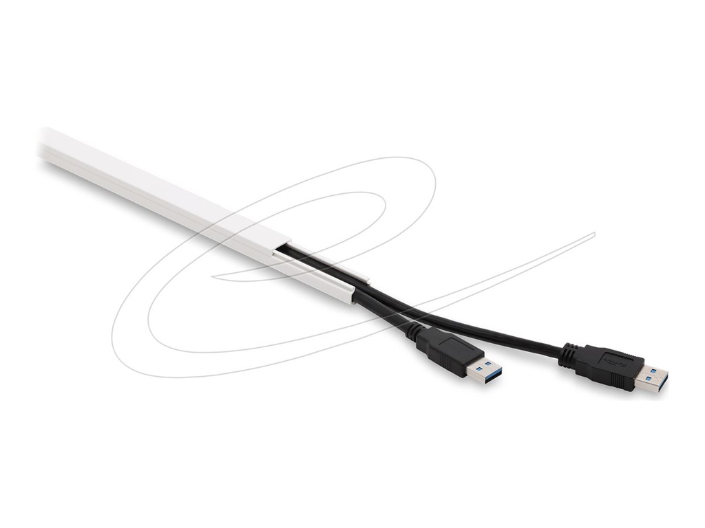 Delock Kabelkanal - self-adhesive with sliding cover - 1 m - weiß (Packung mit 5)