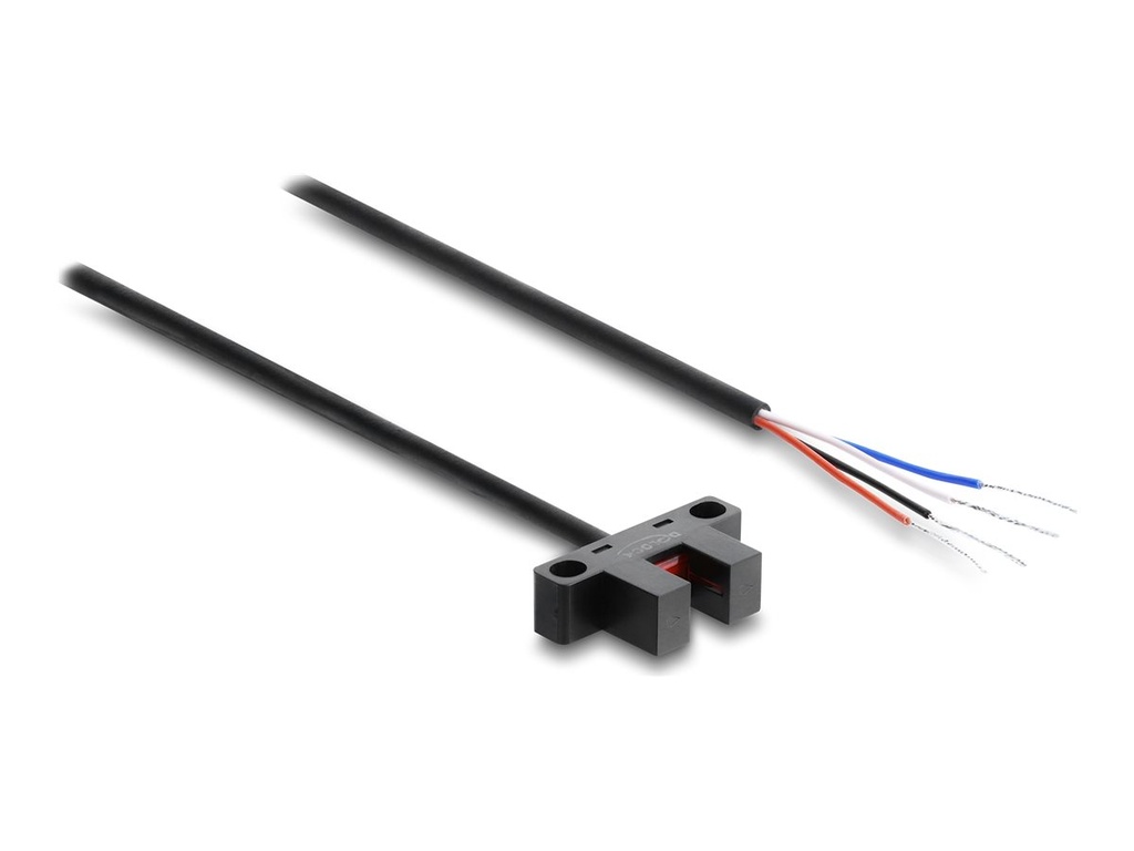 [91864] Delock Lichtschranke - forked, 5 mm, Type K, with 4 x open cable ends, NPN, L/D switchable, 2 m
