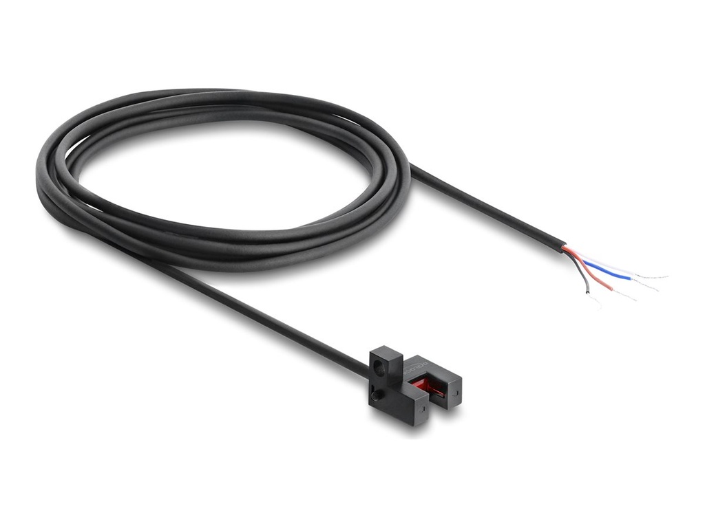 [91871] Delock Lichtschranke - forked, 5 mm, Type R, with 4 x open cable ends, PNP, L/D switchable, 2 m