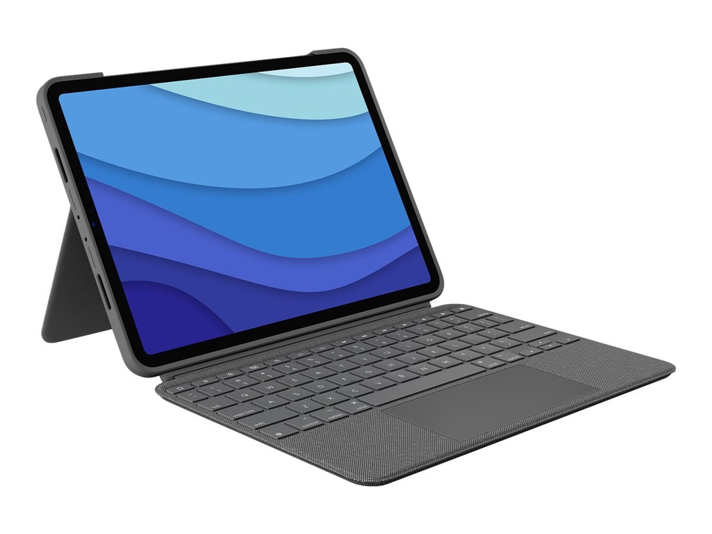 Logitech Combo Touch - Tastatur und Foliohülle - mit Trackpad - hintergrundbeleuchtet - Apple Smart connector - QWERTY - Türkisch - Oxford Gray - für Apple 11-inch iPad Pro (1. Generation, 2. Generation, 3. Generation)