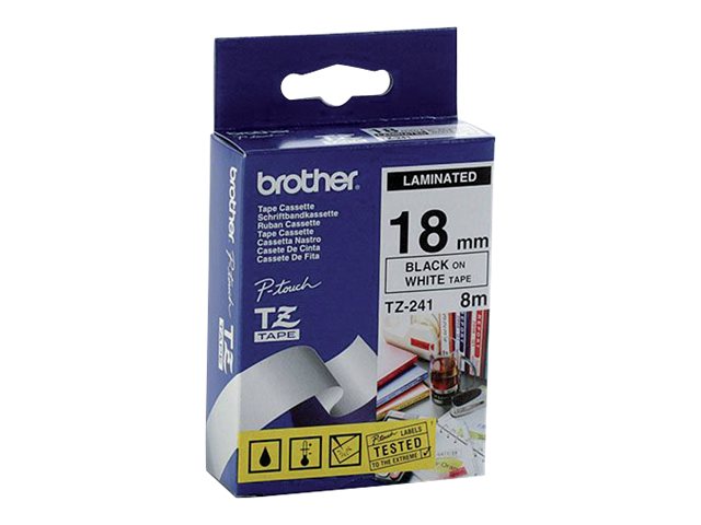 Brother Schwarz auf Weiß - Rolle (1,8 cm x 8 m) laminiertes Band