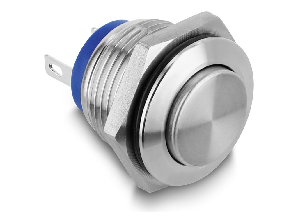 [22240] Delock Drücktaster - for Installation 16 mm, 2 x solder connection, actuator momentary high