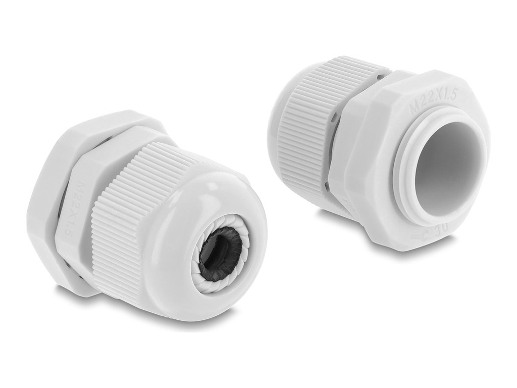[60699] Delock Kabelverschraubung - M22 x 1.5 mm - Grau, RAL 7035 (Packung mit 10)