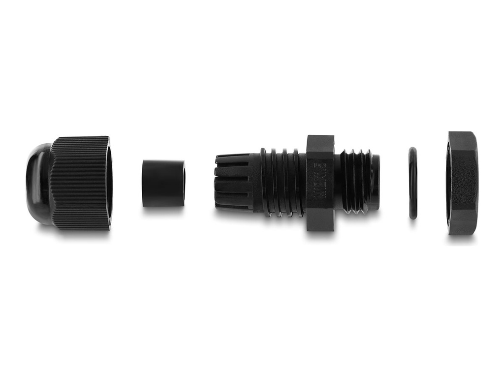 [60690] Delock Kabelverschraubung - M12 x 1.5 mm - schwarz, RAL 9005 (Packung mit 10)