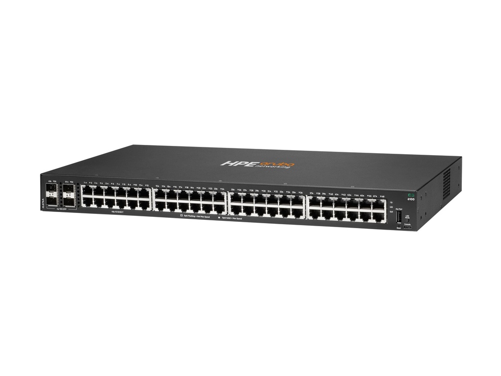 HPE 6100 48G 4SFP+ Switch - - managed - 48 x/1000+ 4 1 - Switch - 1 Gbps