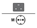 Zebra Stromkabel - power CEE 7/7 (M) zu IEC 60320 C19