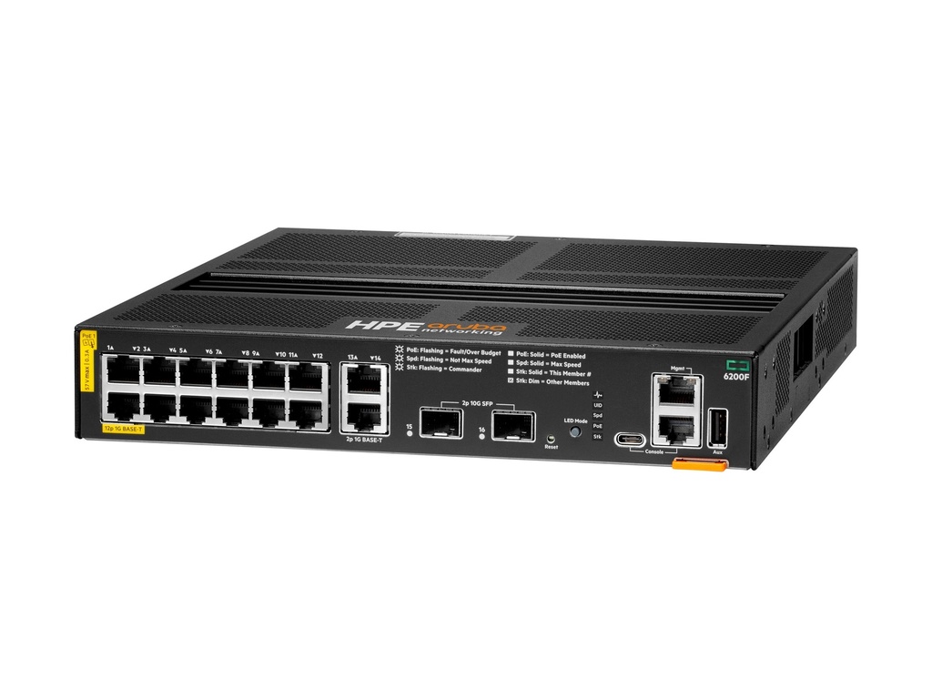 [R8Q72A] HPE Aruba 6200F 12G Class4 PoE 2G/2SFP+ 139W Switch - Switch - L3 - managed - 12 x 10/100/1000 (PoE+)