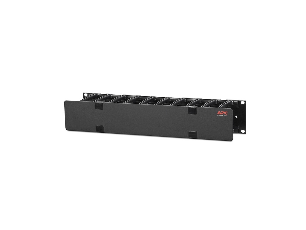 APC Horizontal Cable Manager Single-Sided with Cover - Rack - Kabelführungssatz - Schwarz - 2U - 48.3 cm (19")
