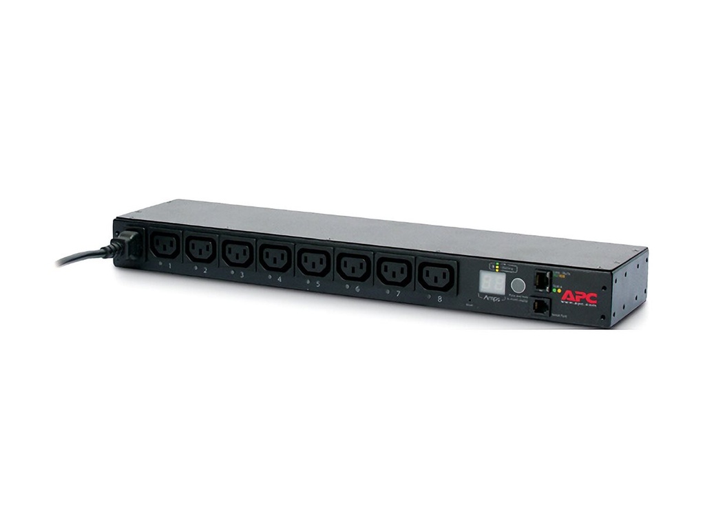 APC Rack PDU - mit Schaltfunktion - 1 HE - 12 A/208 V - 10 A/230 V - (8) C13 - Messgerät - Geändert - 0U/1U - Horizontal/Vertikal - Schwarz - 8 AC-Ausgänge - C13-Koppler
