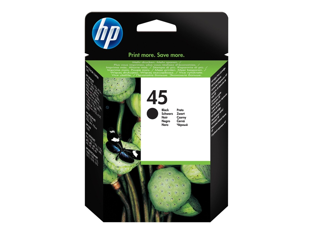 HP 45 - Original - Tinte auf Pigmentbasis - Schwarz - HP - HP DeskJet 1100/1120/1220/1280/1600/6122/815/855/870/882/895/930/950/980/990 - HP PhotoSmart... - 1 Stück(e)