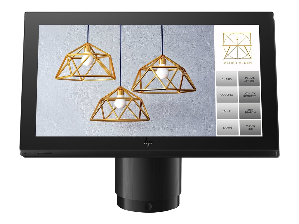 HP Engage One Pro - All-in-One (Komplettlösung) - 1 x Core i3 10100E / 3.2 GHz - RAM 8 GB - SSD 256 GB - NVMe, TLC - UHD Graphics 630 - 1GbE, Wi-Fi 6 - WLAN: Bluetooth 5.0, 802.11a/b/g/n/ac/ax - Win 10 IoT Enterprise 2019 LTSC 64-bit - Monitor: LED 39.6 cm (15.6")