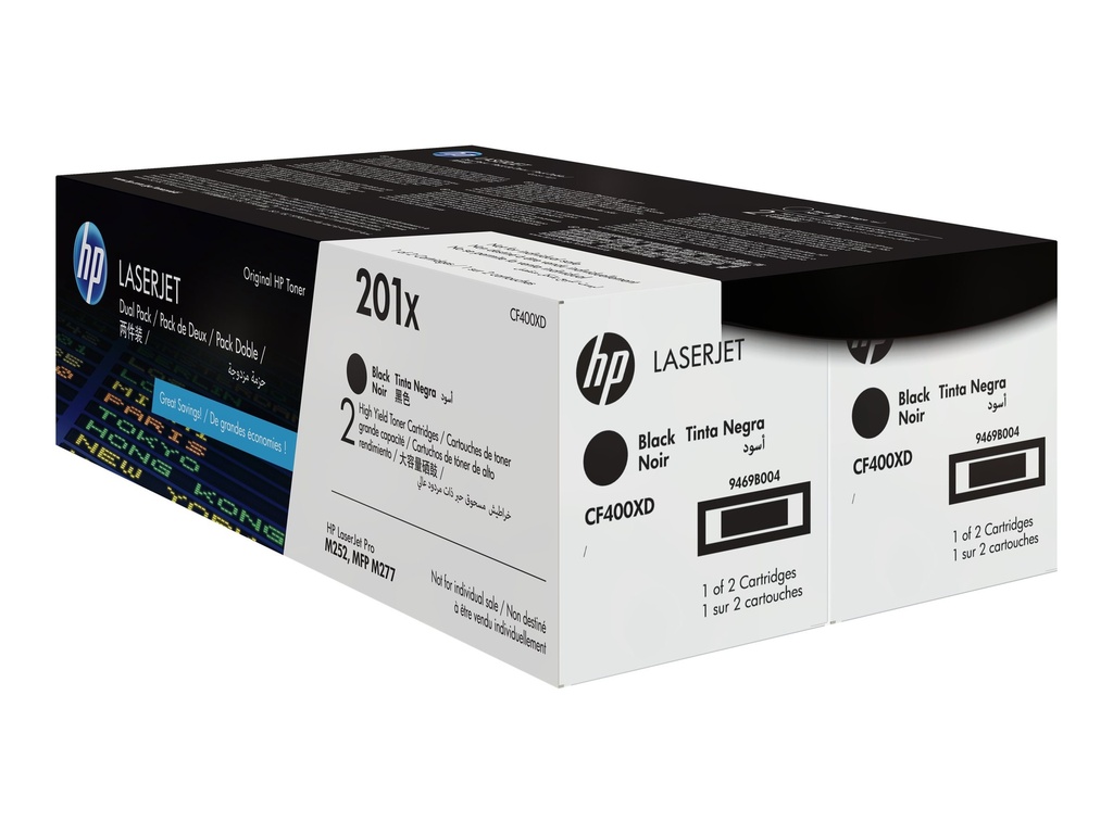 HP 201X - 2er-Pack - Hohe Ergiebigkeit - Schwarz - original - LaserJet - Tonerpatrone (CF400XD)