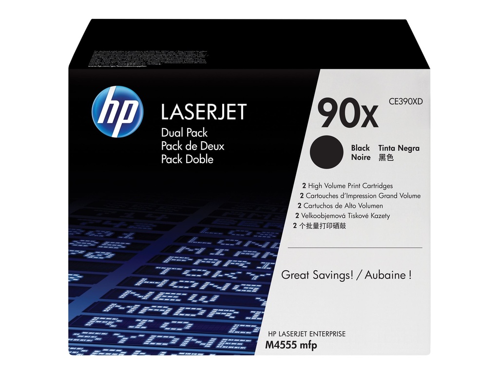 HP 90X - 2er-Pack - Hohe Ergiebigkeit - Schwarz - original - LaserJet - Tonerpatrone (CE390XD)