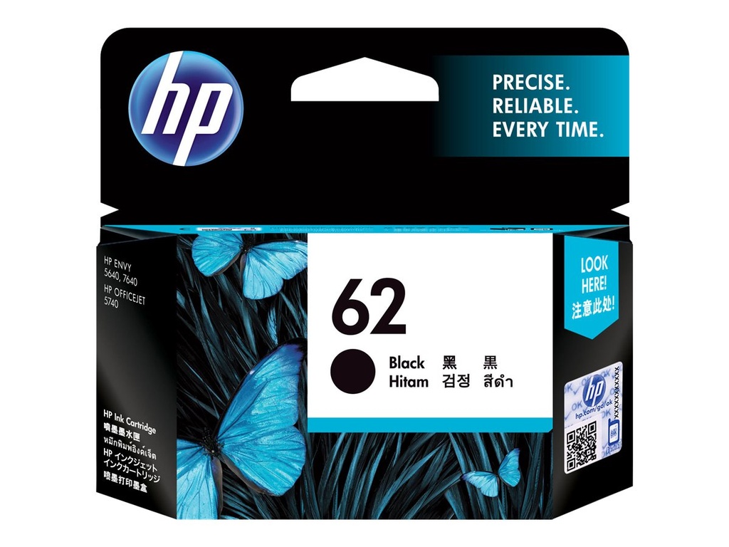 HP 62 - Schwarz - original - Tintenpatrone -