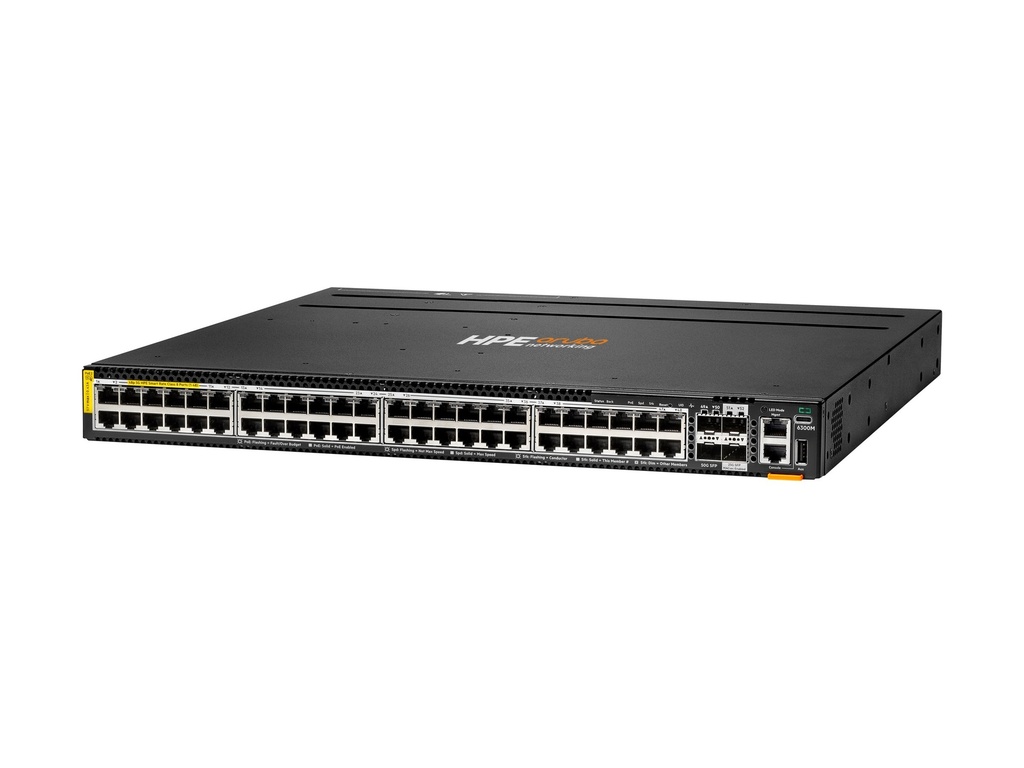 HPE Aruba Networking 6300M 48p Smart Rate 1G/2.5G/5G Class6 PoE 4p SFP56 50G TAA Switch - Switch - max. Stapelentfernung 10 km - L3 - managed - 48 x 100/1000/2.5G/5G (4PPoE)
