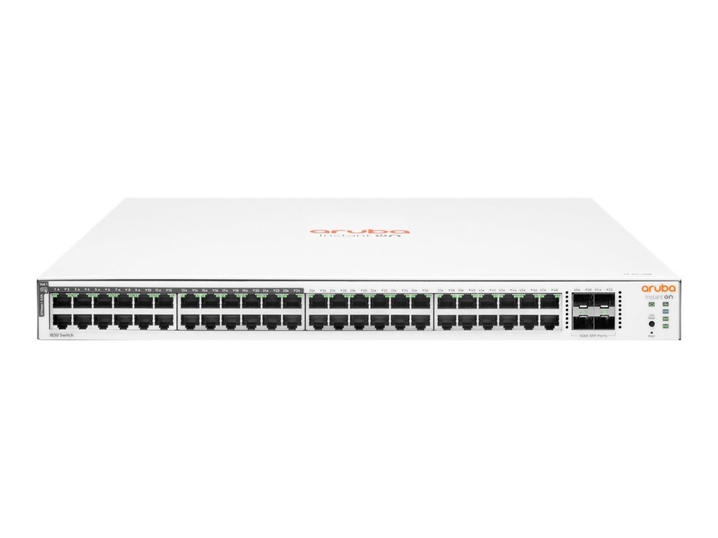 HPE Networking Networking Instant On Switch 48p Gigabit CL4 PoE 4p SFP 370W 1830 - Managed - L2 - Gigabit Ethernet (10/100/1000) - Power over Ethernet (PoE) - Rack-Einbau - 1U