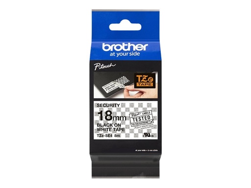 [TZESE4] Brother Tape Black on White 18mm TZe-SE4 TZ 8 m 1 pc s - Original - Schriftband