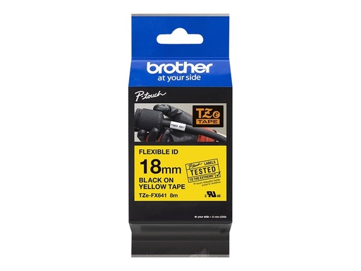 [TZEFX641] Brother TZe-FX641 - Schwarz auf Gelb - Rolle (1,8 cm x 8 m)