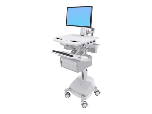 [SV44-13C1-2] Ergotron Cart with LCD Pivot, SLA Powered, 2 Tall Drawers - Wagen - für LCD-Display / PC-Ausrüstung - verriegelbar - medizinisch - Aluminium, verzinker Stahl, hochwertiger Kunststoff - Bildschirmgröße: bis zu 61 cm (bis zu 24 Zoll)