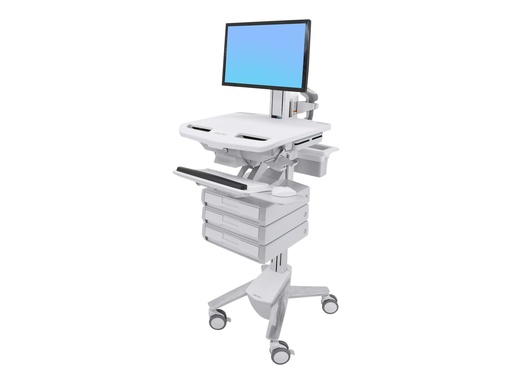 [SV43-1330-0] Ergotron StyleView Cart with LCD Pivot, 3 Drawers - Wagen für LCD-Display/Tastatur/Maus/CPU/Notebook/Barcodescanner ( offene Architektur ) - Kunststoff, Aluminium, verzinker Stahl